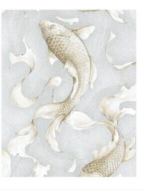 NextWall Champagne Koi Fish Peel and Stick Wallpaper